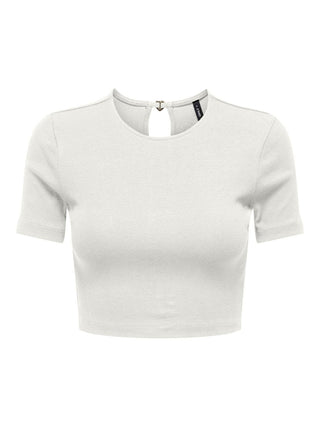 ONLY T-SHIRT RENE SHORT SLEEVES OPER BACK HEART TOP WOMEN 15315362 CLD