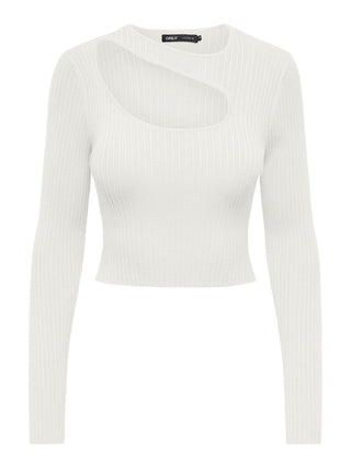 ONLY T-SHIRT MEDDI LONG SLEEVES PEEK-A-BOO O-NECK WOMEN 15311084 CLD