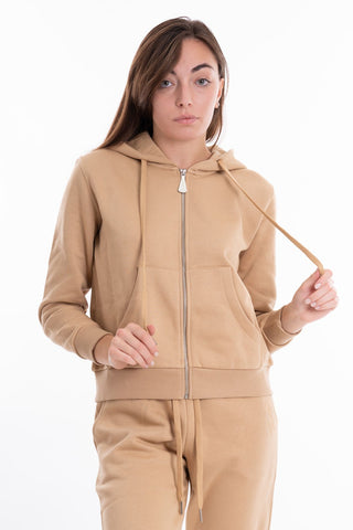 MARKUP W FELPA CON CAPPUCCIO E ZIP CON RICAMO LOGO MW562004