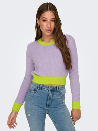 ONLY W DOWN PULLOVER LONG SLEEVES CROP CONTRAST 15270559