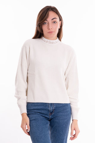 CALVIN KLEIN JEANS W LOGO INTARSIA LOOSE SWEATER J222255