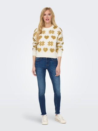 ONLY W SWEATER XMAS LOVE LS LOOSE O-NECK KNT 15304607