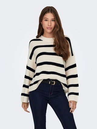 JACQUELINE DE YONG W JUSTY LONG SLEEVES STRIPE PULLOVER KNIT 15264902
