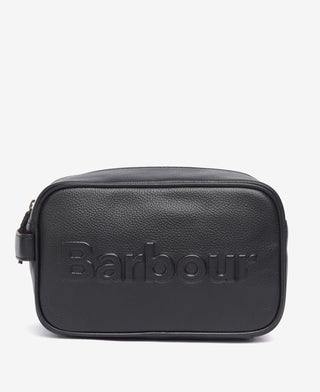 BARBOUR POCHETTE LOGO LEATHER WASHBAG UOMO MAC0451 BK11