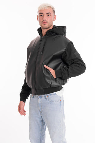 CALVIN KLEIN JEANS M FAUX LEATHER BOMBER JACKET J323399