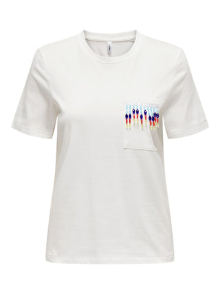 ONLY T-SHIRT TRIBE LIFE SHORT SLEEVES POCKET WOMEN 15315348 CLD