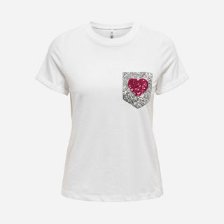 ONLY T-SHIRT NINKA LIFE SHORT SLEEVES POCKET DONNA 15315355 BGW