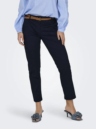 JACQUELINE DE YONG WOMEN'S CHICAGO MW BELTED CHINO PANTS 15311897 BLK
