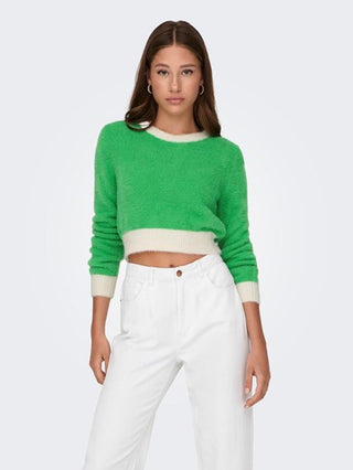 ONLY W DOWN PULLOVER LONG SLEEVES CROP CONTRAST 15270559