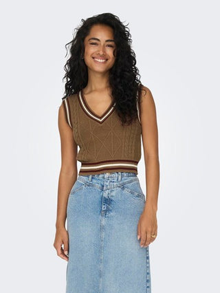 ONLY W PULLOVER HRISSY SHORT SLEEVES V-NECK VEST 15300409