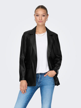 ONLY W BLAZER PAPAYA FAUX LEATHER 15300773