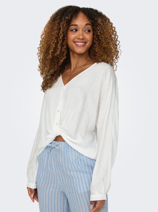 ONLY CAMICIA MASCHA LONG SLEEVE SHORT KNOT DONNA 15252779 CLD
